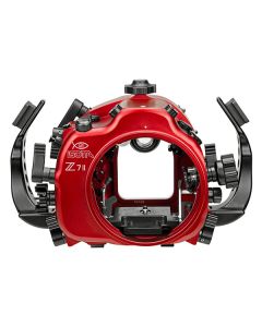 Alumninum anodized underwater housing for Nikon Z7 II and Z6 II mirrorless camera.